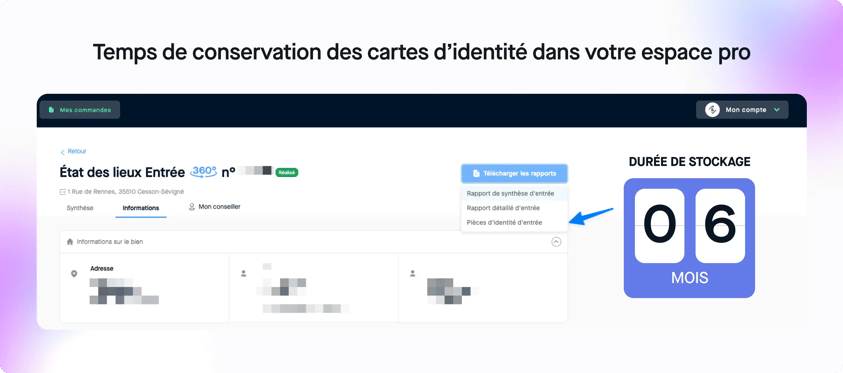 Conservation de la carte d'identité pendant 6 mois